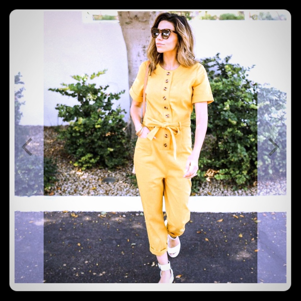 DownEast Yellow Jumpsuit! Brand new with tags!